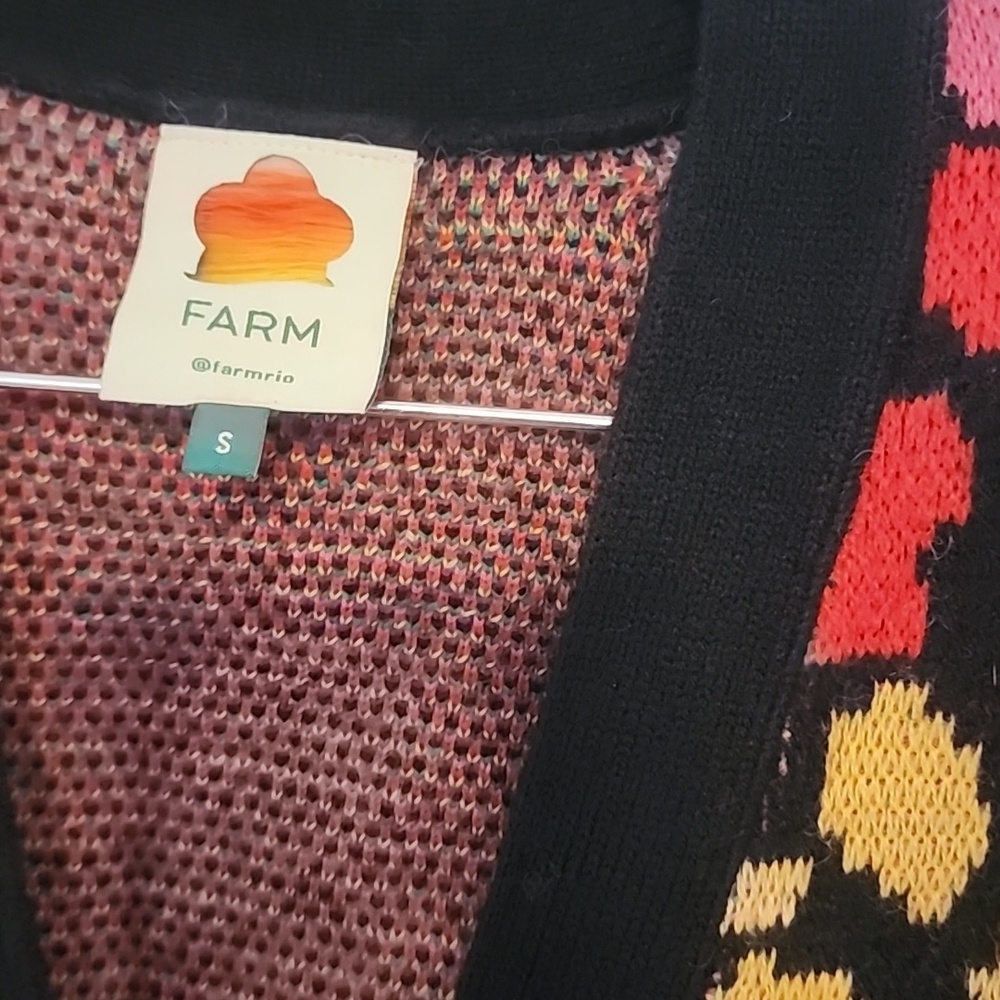 Farm Rio Colorblock Animal Print Button-Front Cardigan - Picture 2 of 4